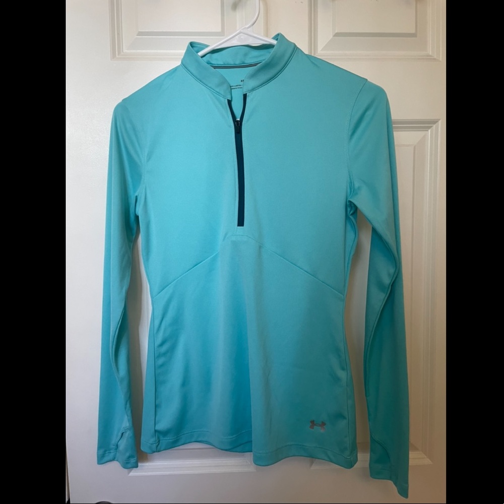 Under Armour turquoise exercise shirt, size extra small